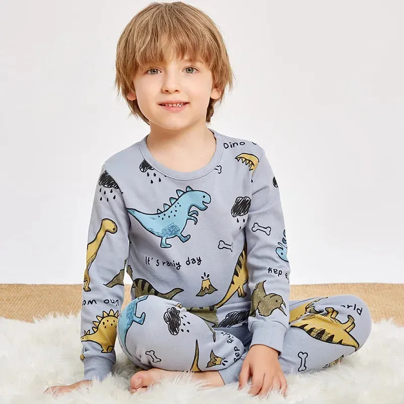 2 4 6 8 10 12 14 Yrs Boys Pajamas Baby Winter Bed Set Sleepwear Children's Clothing Girls Cartoon Pijamas Loungewear Kids Pijama