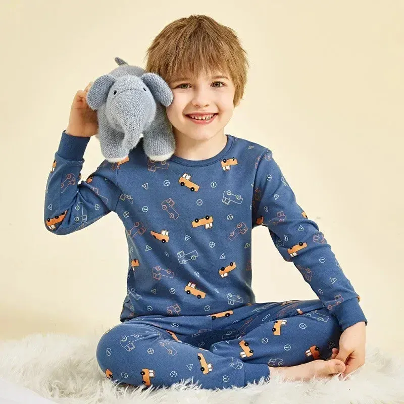 2 4 6 8 10 12 14 Yrs Boys Pajamas Baby Winter Bed Set Sleepwear Children's Clothing Girls Cartoon Pijamas Loungewear Kids Pijama