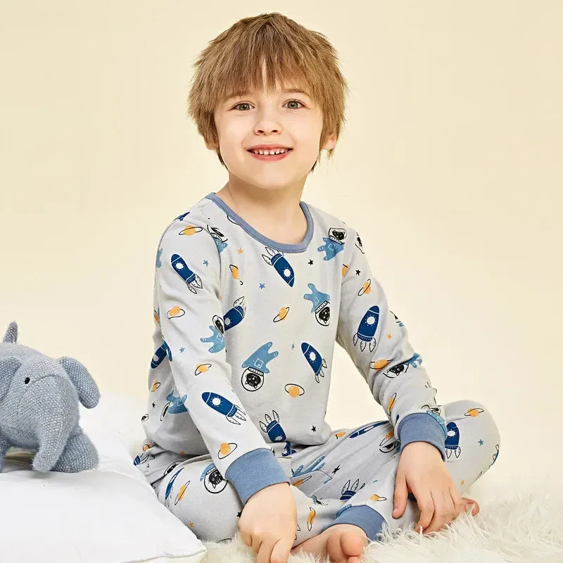 2 4 6 8 10 12 14 Yrs Boys Pajamas Baby Winter Bed Set Sleepwear Children's Clothing Girls Cartoon Pijamas Loungewear Kids Pijama