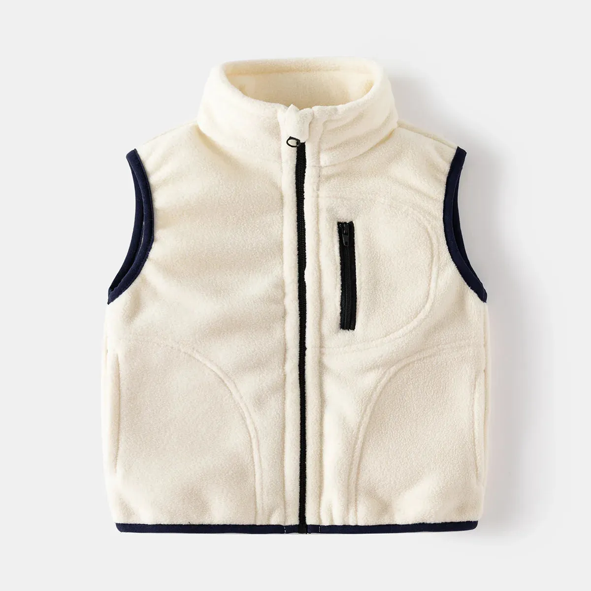 2023 Winter Baby Boys Fleece Vest Coat Solid Color Fashion Jacket For Kids Warm Waistcoat Autumn Children Outwear for 2-6 Years