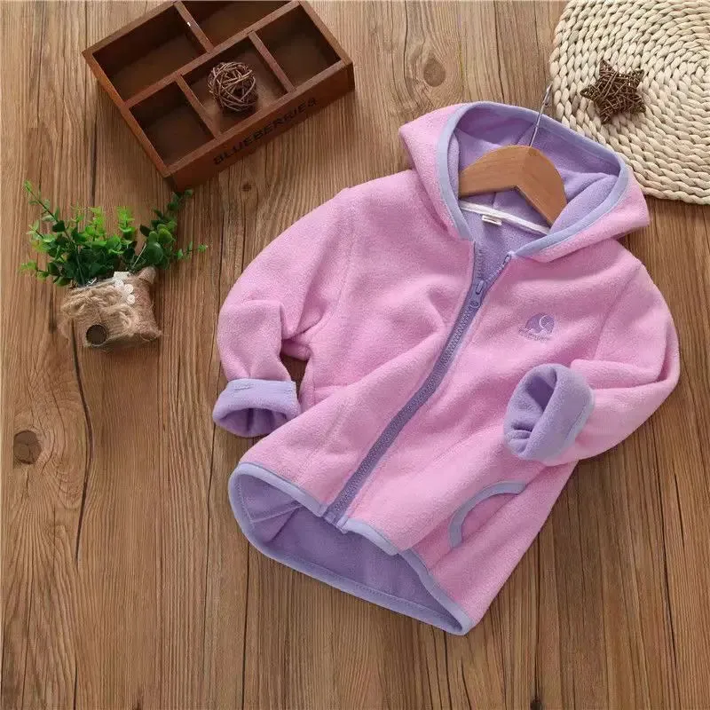 2024 Kids Girls Jacket Coats Autumn Winter Soft Polar Fleece Hoodies Jacket Boys Coat Warm Children Outwear Teen 4 6 8 10 Years