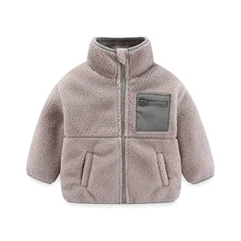 2024 New Autumn Winter Boys Jacket Warm Fleece Baby Coat Fashion Zipper Hooded Children Outerwear 1 2 3 4 5 6 7 Yrs Kids Clothes