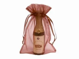 6x15 Chocolate Sheer Organza Bags -10 pcs