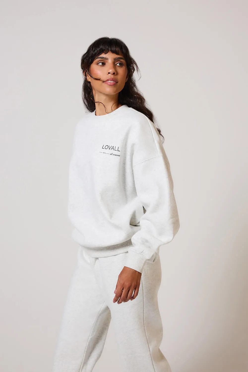 ALL SZN Organic Oversized Sweatshirt Style 3 - Light Grey Marl