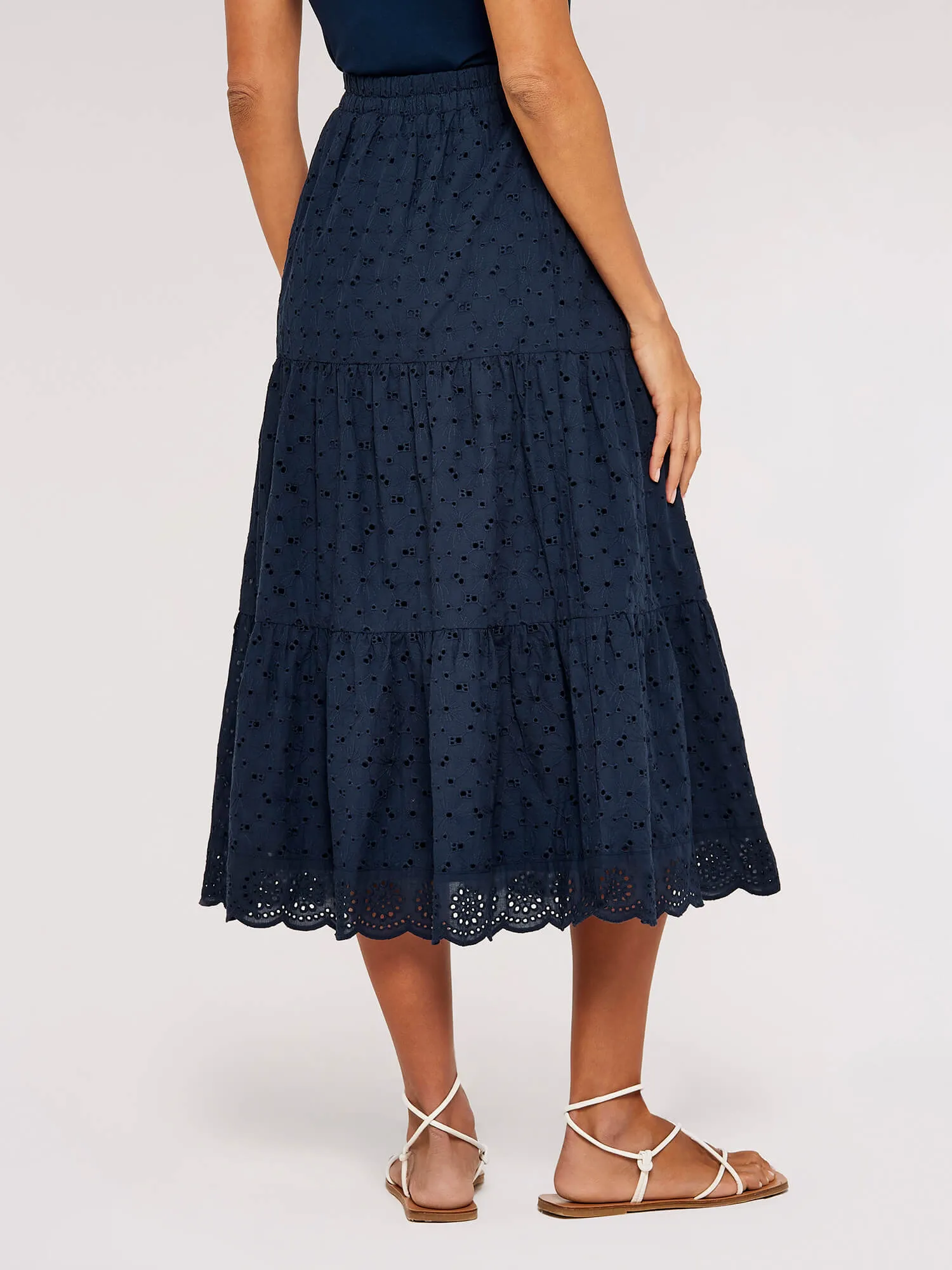 APRICOT - Broderie Tiered Midi Skirt - 726109 - FINAL SALE