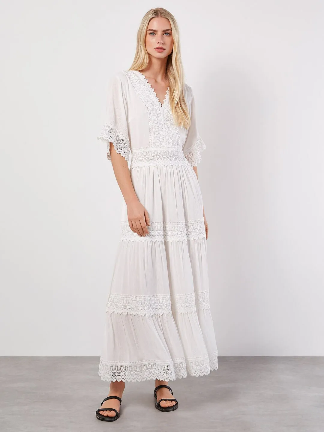 APRICOT - Crochet Guipure Maxi Dress - 803268 - FINAL SALE