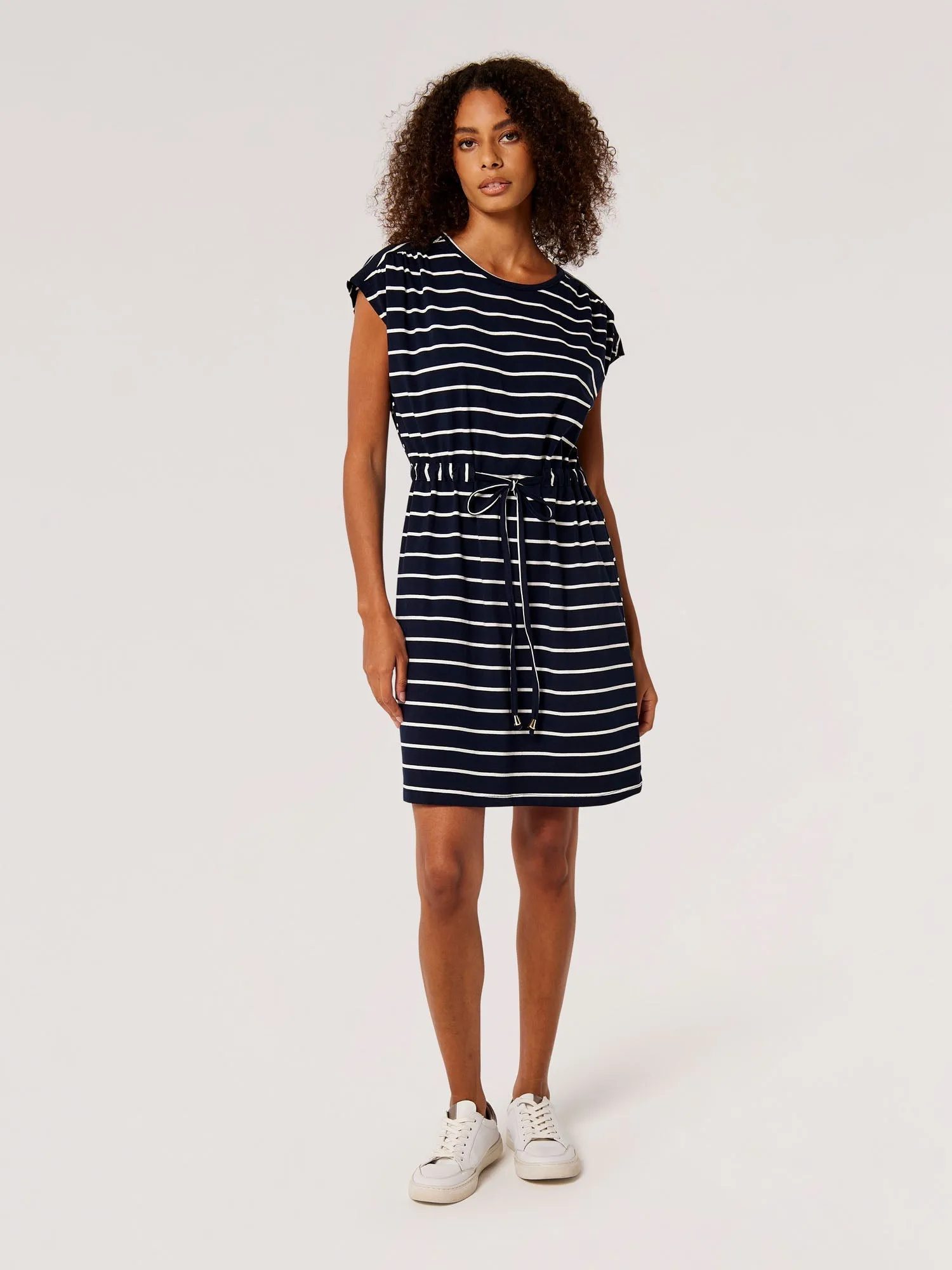 APRICOT - Nautical Stripe Tie Thru Dress - 836747 - FINAL SALE