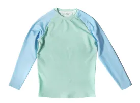 Aqua And Blue Long Sleeve Rash Guard