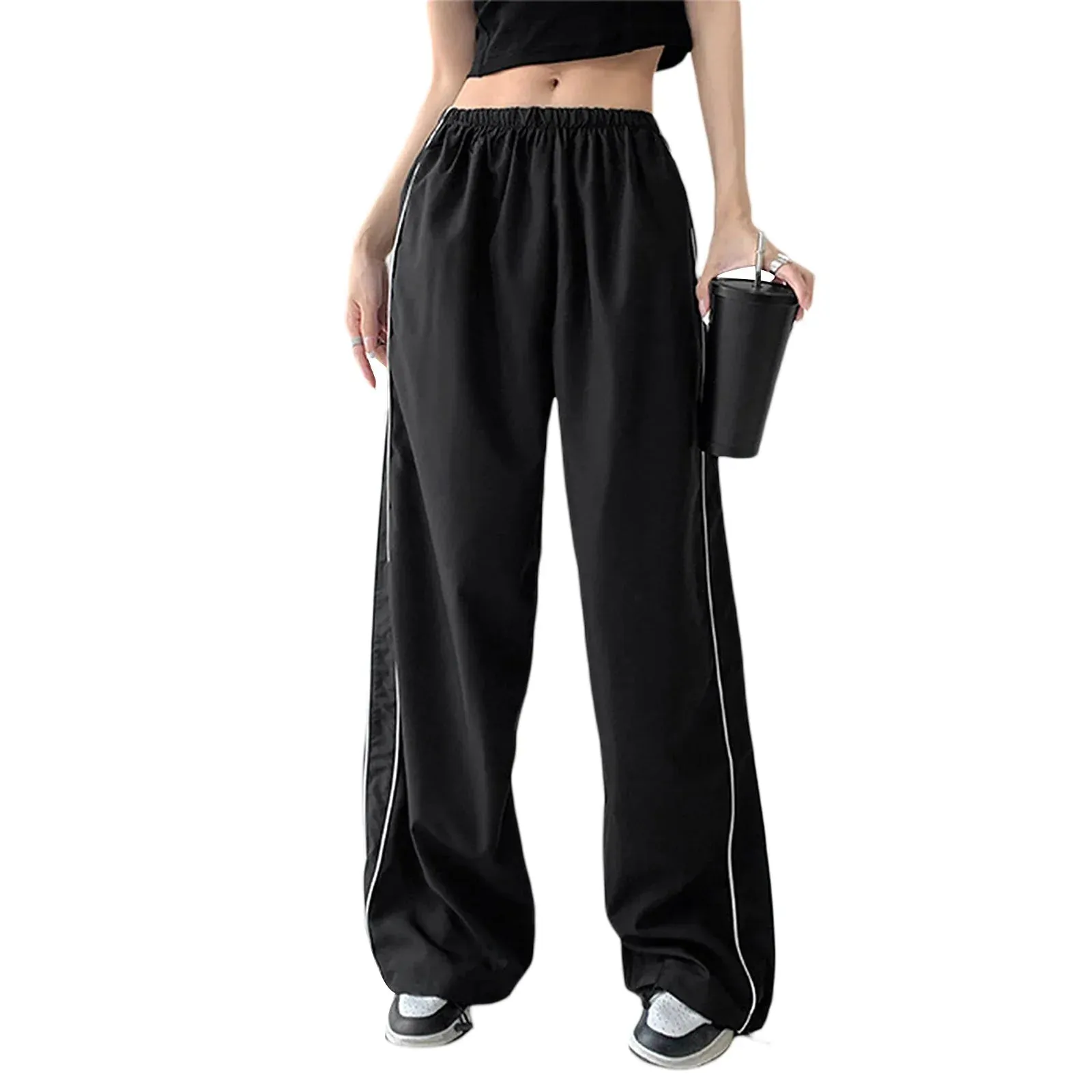 Baggy Solid Cargo Low Rise Casual Teen Girls Wide Streetwear Harajuku Pants