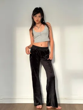 Bell High Solid Flared Comfy Palazzo Drawstring Elasticated Lounge Velvet Pants