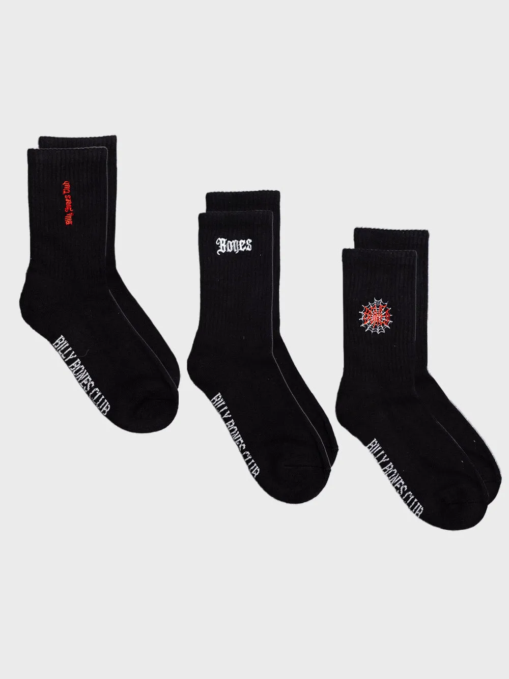 Bones 3 Pack Socks - Black