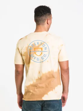 BRIXTON CREST II T-SHIRT MOJAVE WHITE CLOUD WASH - CLEARANCE