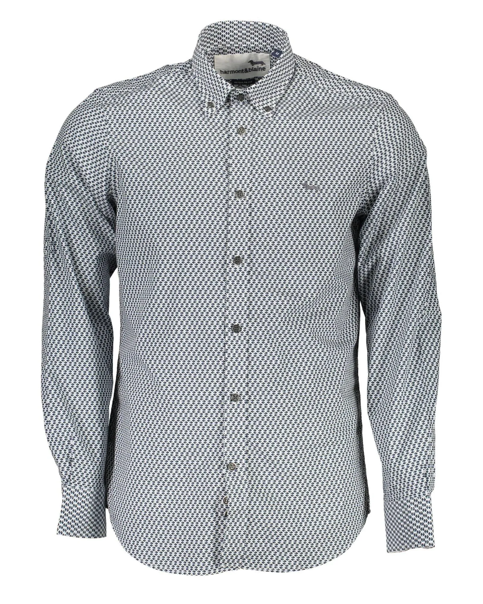 Contrasting Cuff Cotton Button-Down Shirt