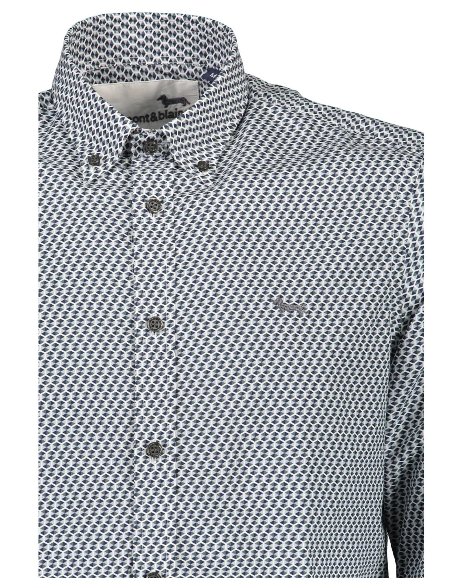 Contrasting Cuff Cotton Button-Down Shirt