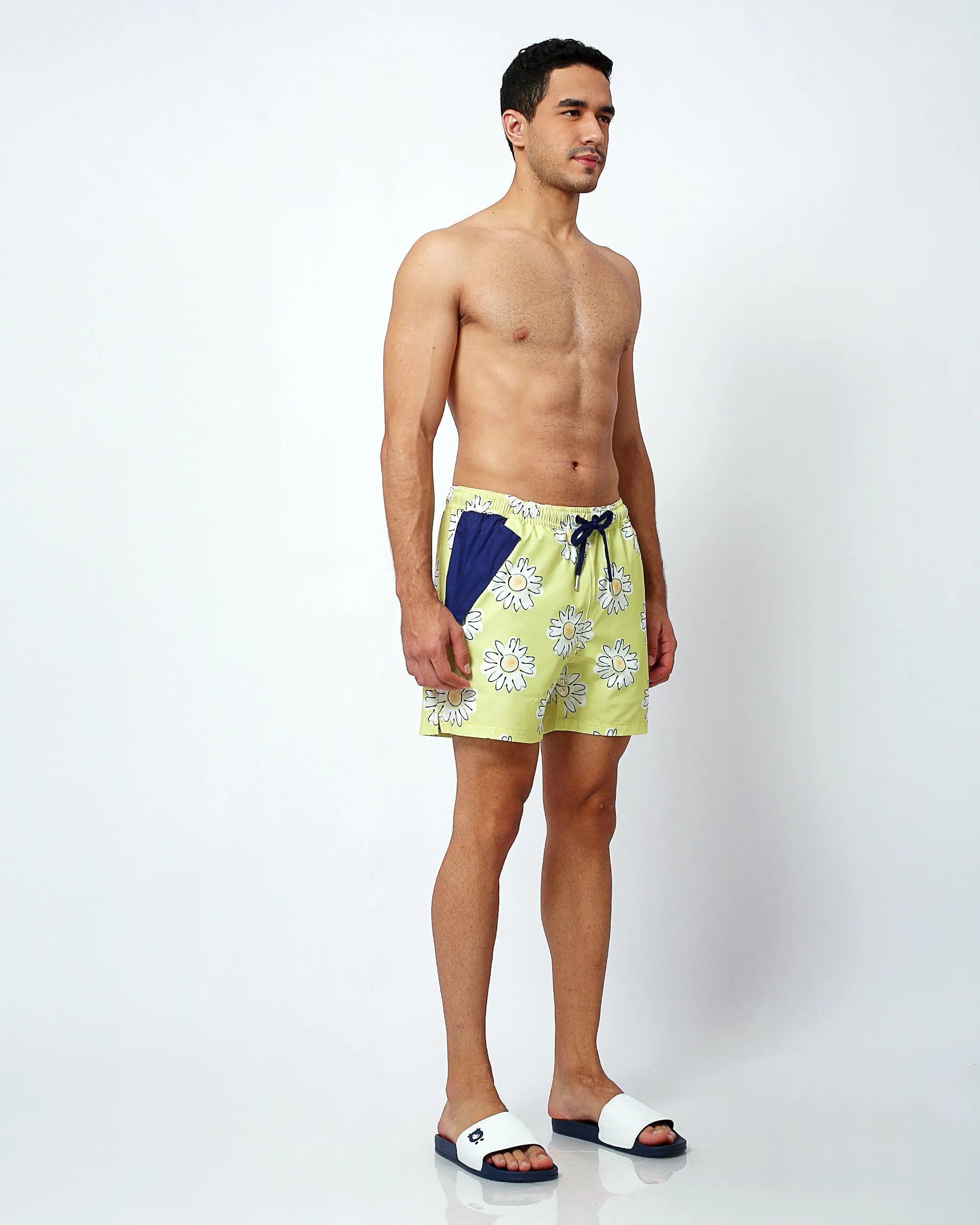 Daisies - Swim Shorts with Waterproof Pocket