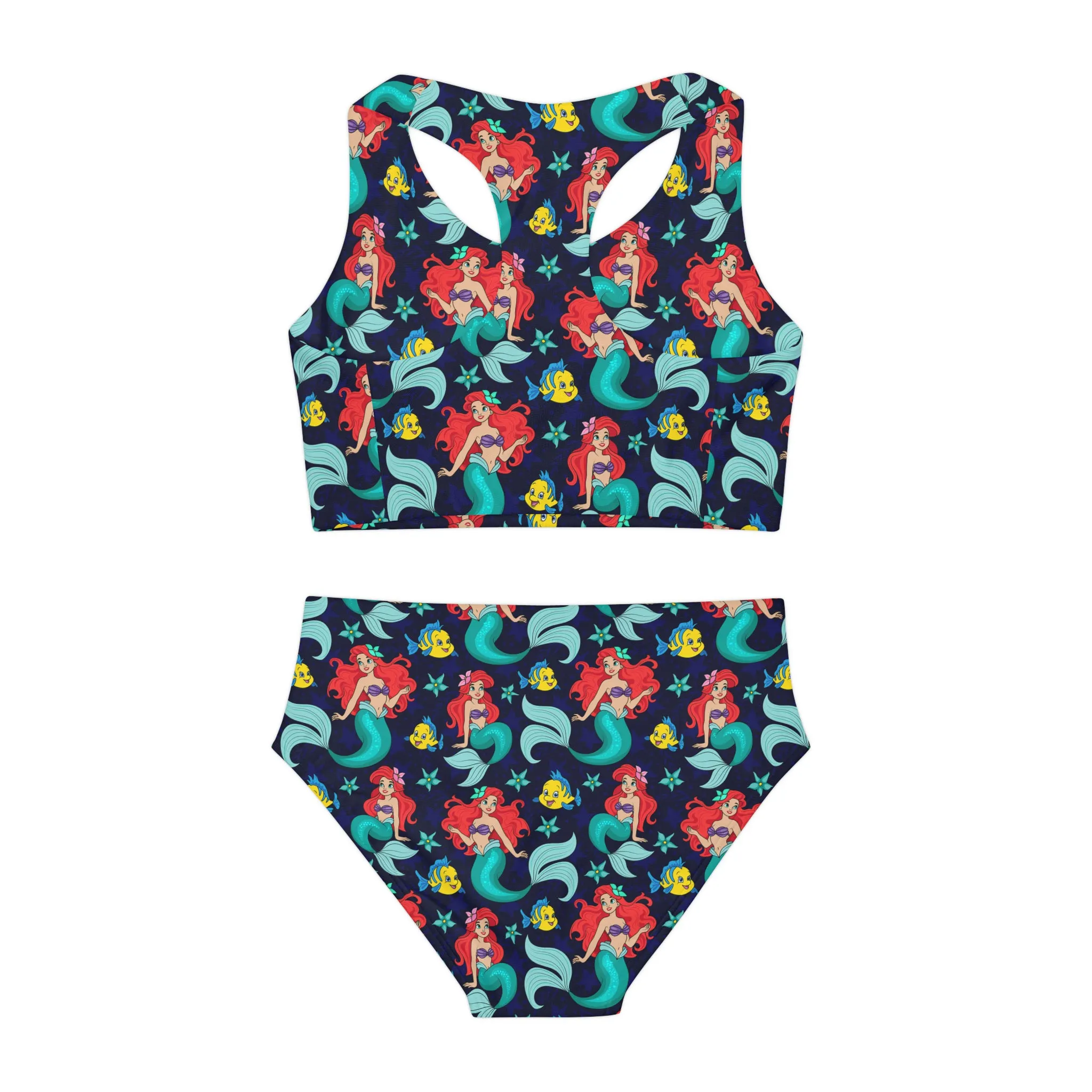 Disney Little Mermaid I Want To Be Where The People Are Girls Two Piece Swimsuit