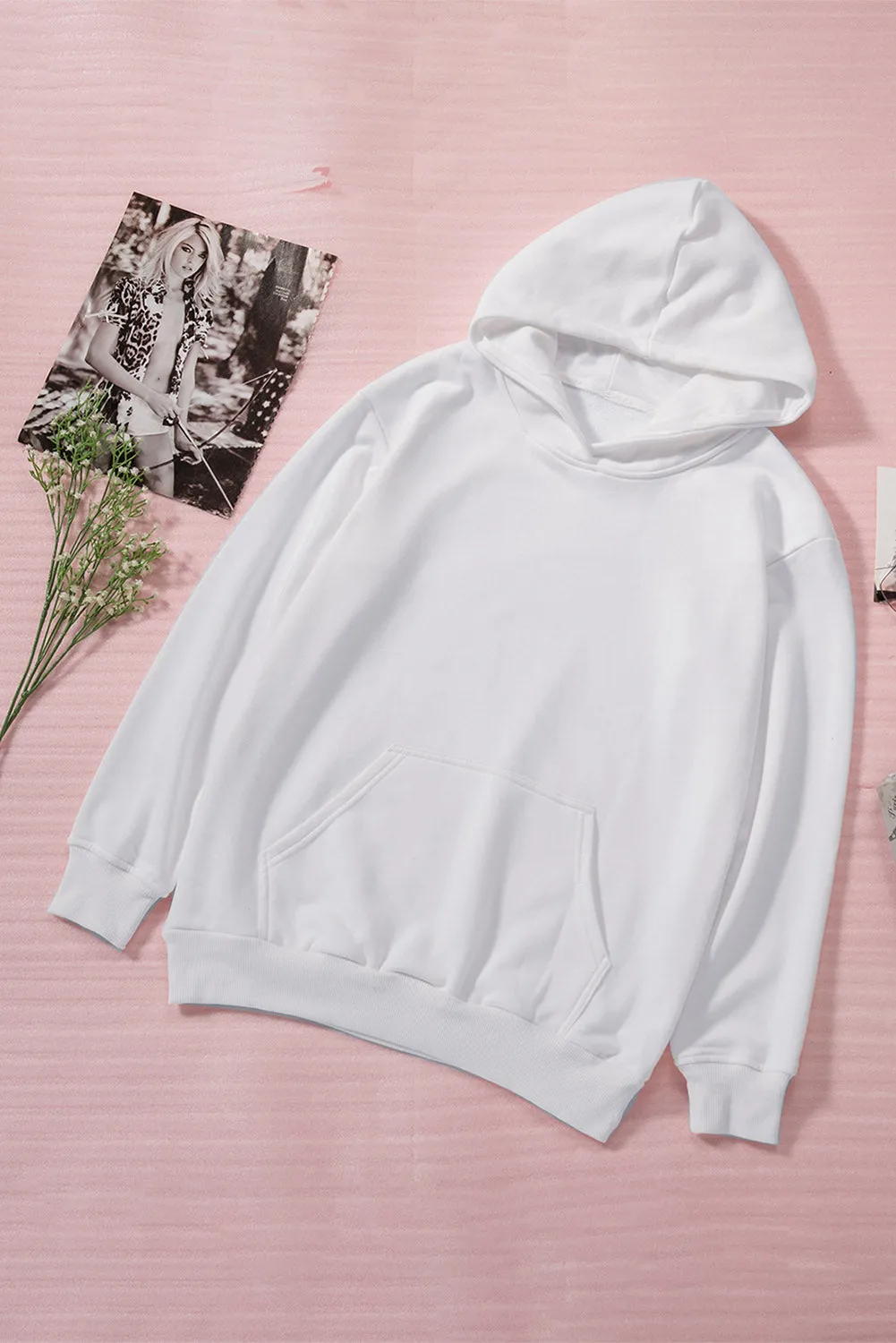 Dropped Shoulder Kangaroo Pocket Hoodie