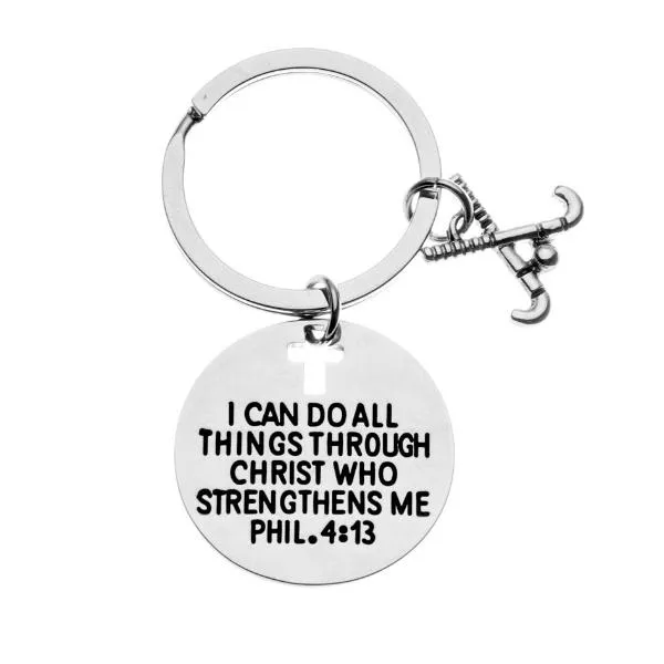 Field Hockey Christian I Can Do All Things Through Christ Keychain