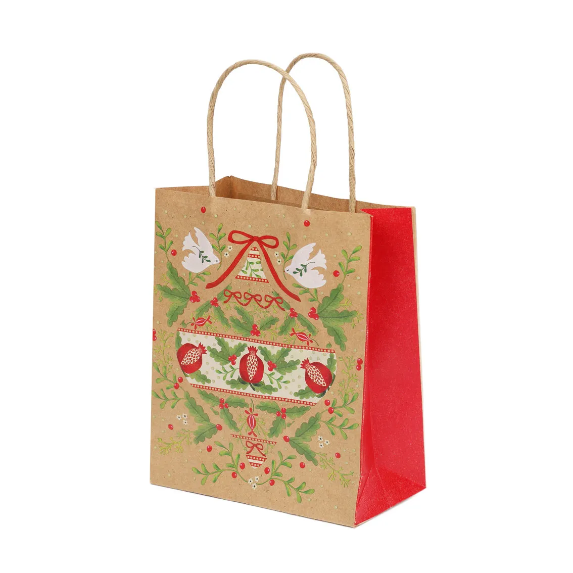 Folklore Brown Christmas Paper Gift Bags - 8 Pack