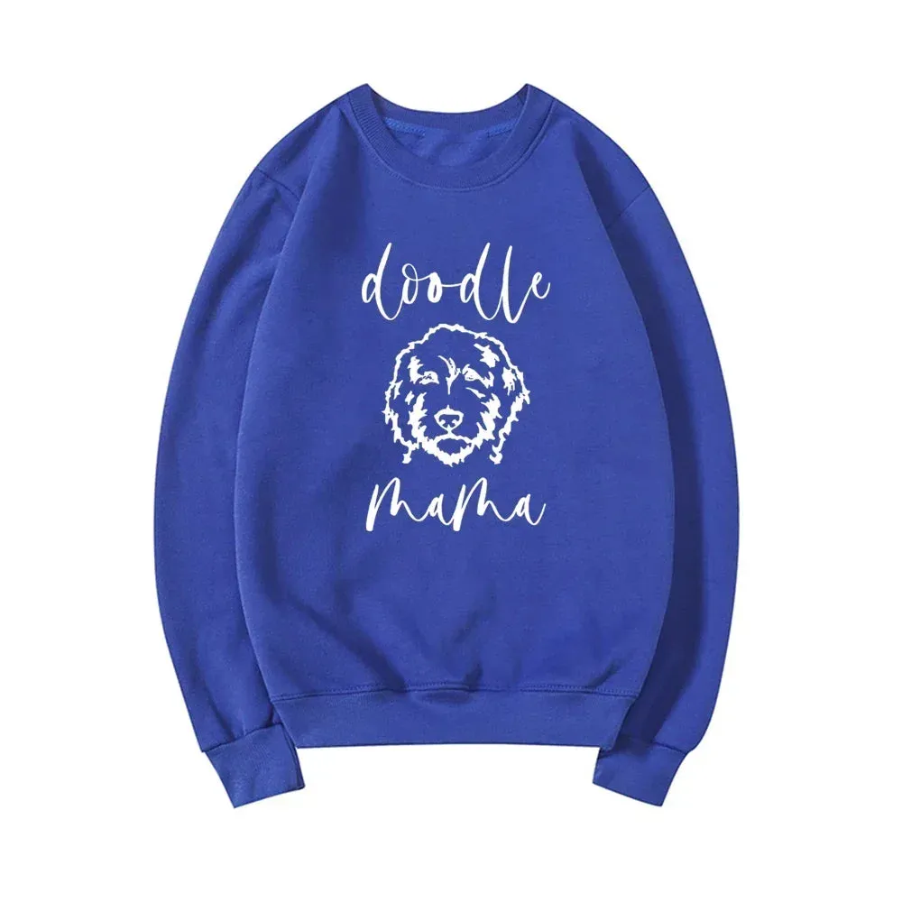 Golden Doodle Mama Sweatshirt Doodle Mom Crewneck Sweatshirts Women Graphic Hoodies Long Sleeve Pullovers Female Cute Tops