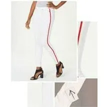 Hue Racer Stripe Denim Leggings-White,Black or Navy with Stripe!