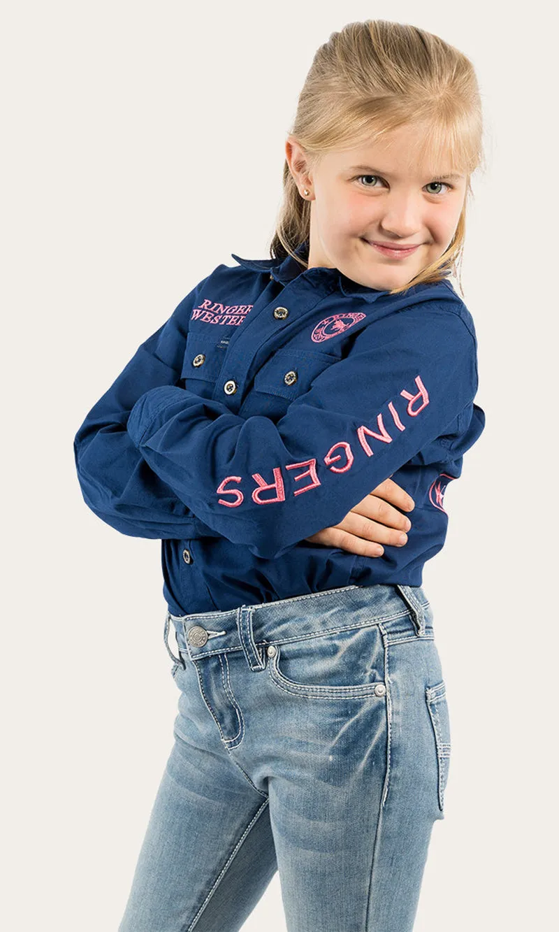 Jackaroo Kids Long Sleeve Full Button Embroidered Workshirt, More Colours