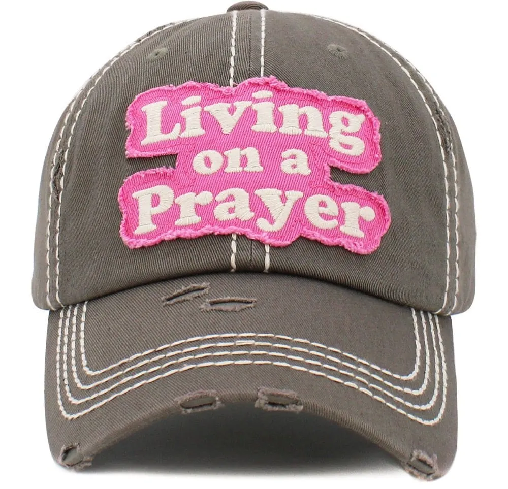 KBV1458 "Living On a Prayer" Washed Vintage Ballcap