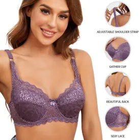 Lace Plus Size Bra Underwear Adjustable Push Up Comfortable Women Bra