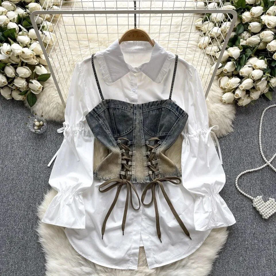 Lea Luxury Corset Top with Shirt