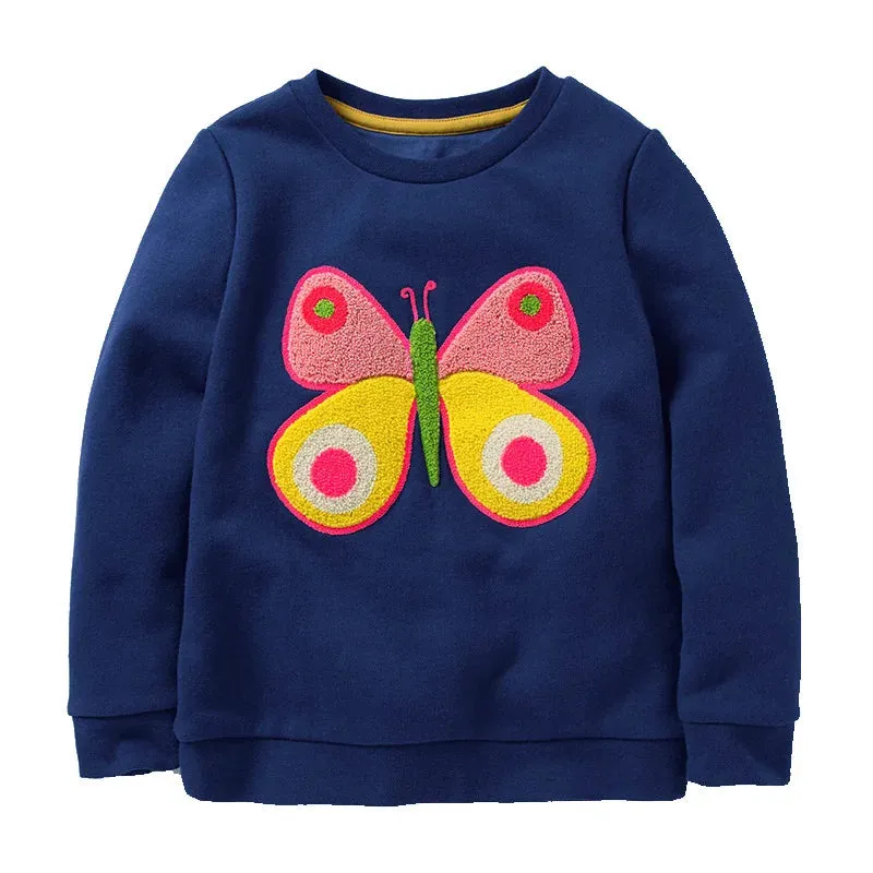 Little maven Baby Girls Sweatshirts Cotton Cartoon Alpaca Hoodies Kids Tops Autumn Casual Clothes Jacket Coat for Child