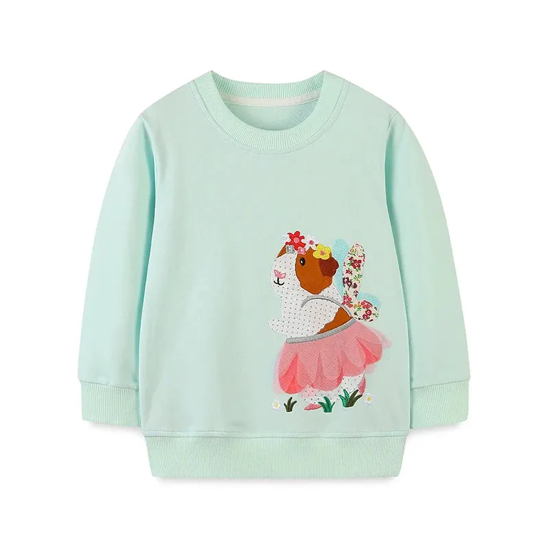 Little maven Baby Girls Sweatshirts Cotton Cartoon Alpaca Hoodies Kids Tops Autumn Casual Clothes Jacket Coat for Child