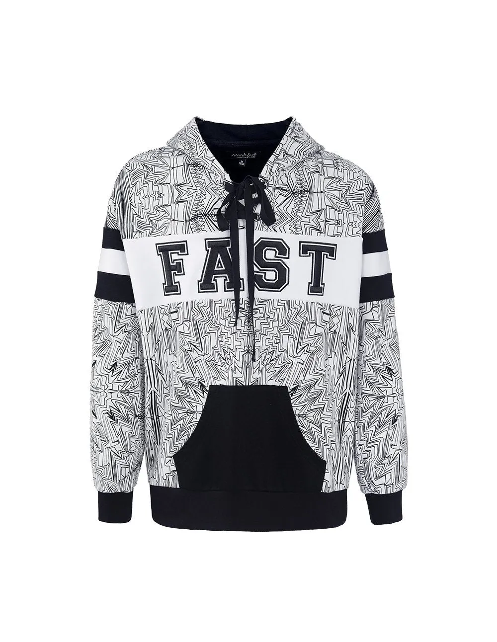 MARK FAST Men Hand-Draw Psychedelic Graffiti Pattern Hoodie Sweatshirt