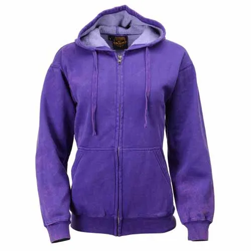 Milwaukee Leather MNG21622 Women's Distressed Purple Sweatshirt Full