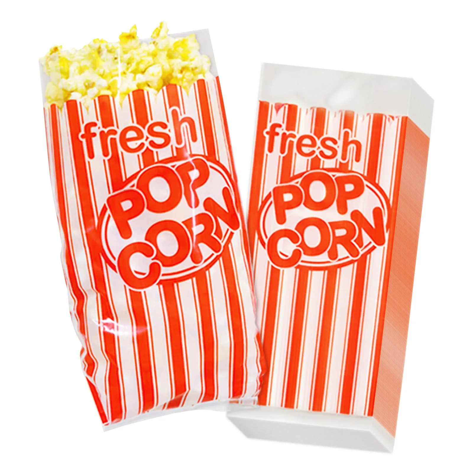 Movie Night Party Supplies - Popcorn Party Snack Paper Bags 4" x 9½" x 2" (25 Pack)