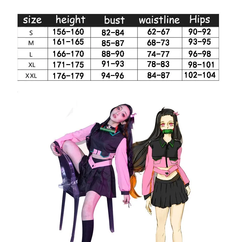 Naw  Demon Slayer/Kimetsu no Yaiba Cosplay Kamado Nezuko clothing cosplay Loli Women Full set  love live cosplay