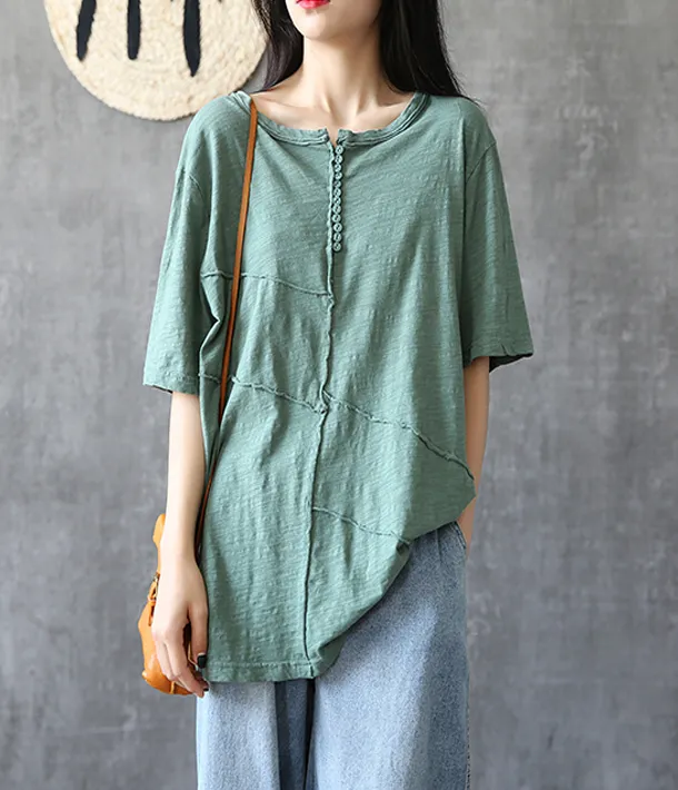 O Neck Summer Women Casual Blouse Cotton Linen Shirts  Women Tops DZA2005242