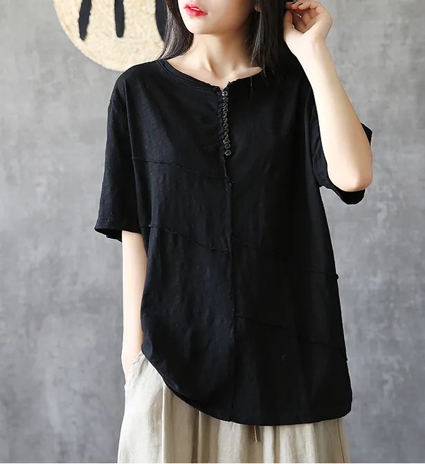 O Neck Summer Women Casual Blouse Cotton Linen Shirts  Women Tops DZA2005242