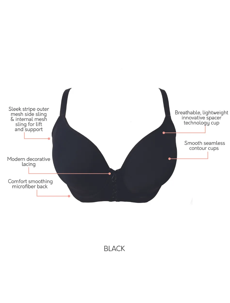 Parfait Shea Molded Spacer Bra Underwired T-Shirt Bra, Black | Black Parfait Molded Bra | Black Molded Spacer Bras