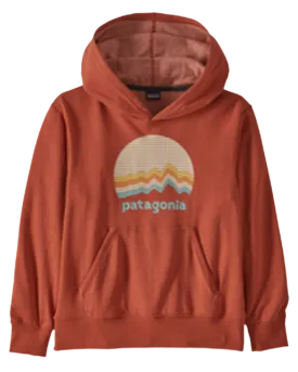 Patagonia Kids' Light Weight Graphic Hoody Sweatshirt - Ridge Rise Moonlight: Burl Red