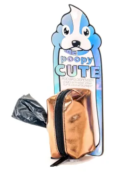 poopyCUTE | Cute Poop Bag Holder | METALLIC Bronze