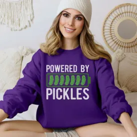 Powered By Pickles | Funny Pickle Sweatshirt