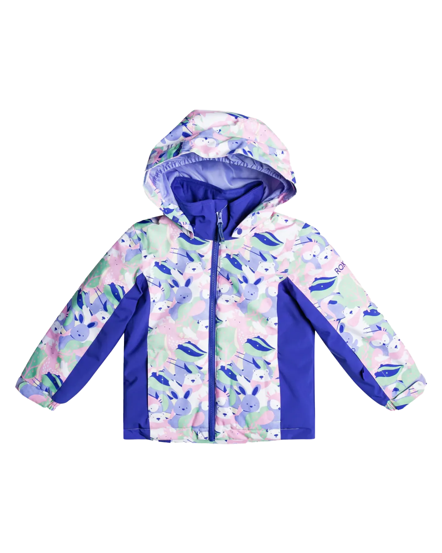 Roxy Girls' 2-7 Snowy Tale Technical Snow Jacket - Bright White / Mountains Locals