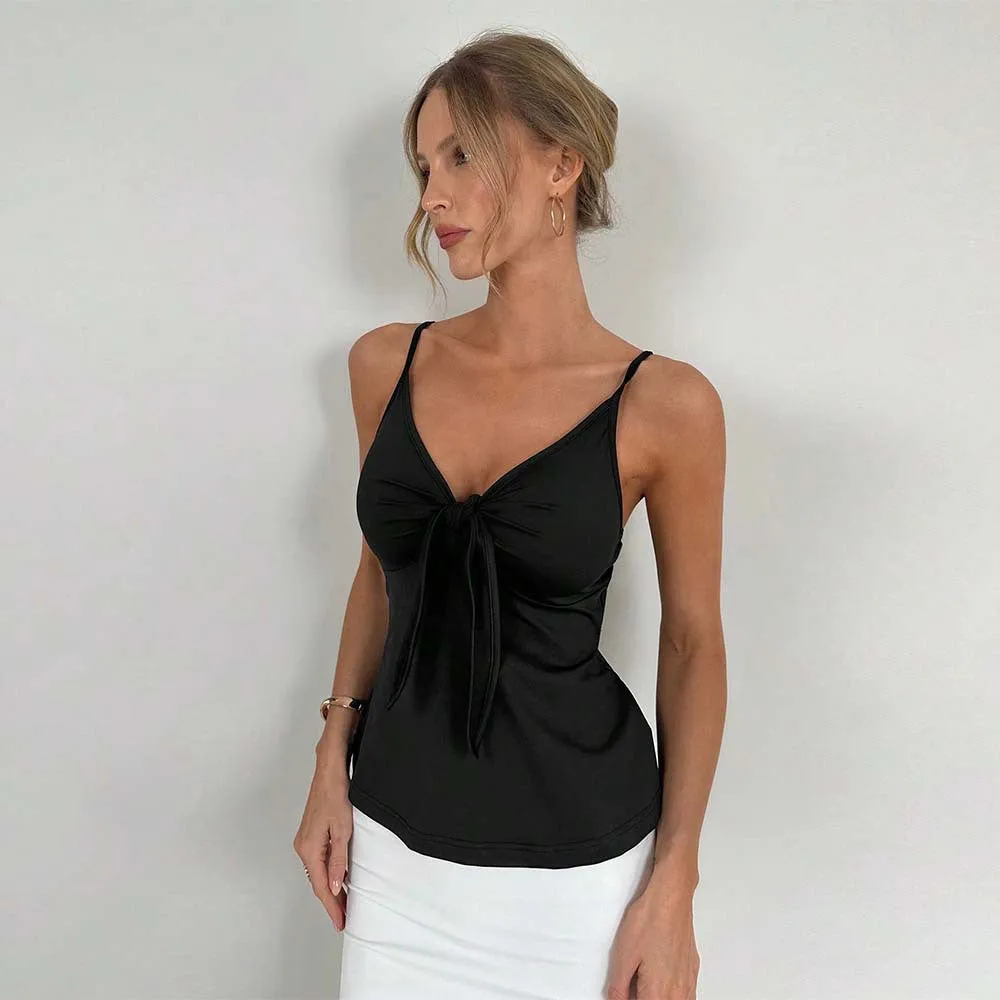 Summer Sexy Camisole Tied Slim Fit Outerwear Top Women