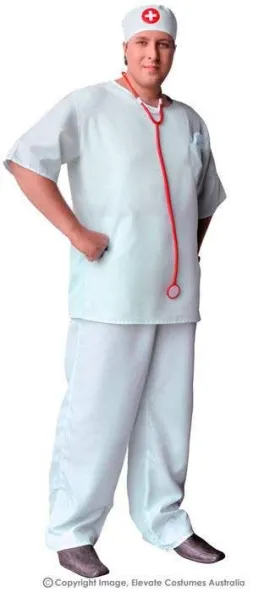 Surgeon Surgical Scrubs Plus Size Mens Doctor Costume