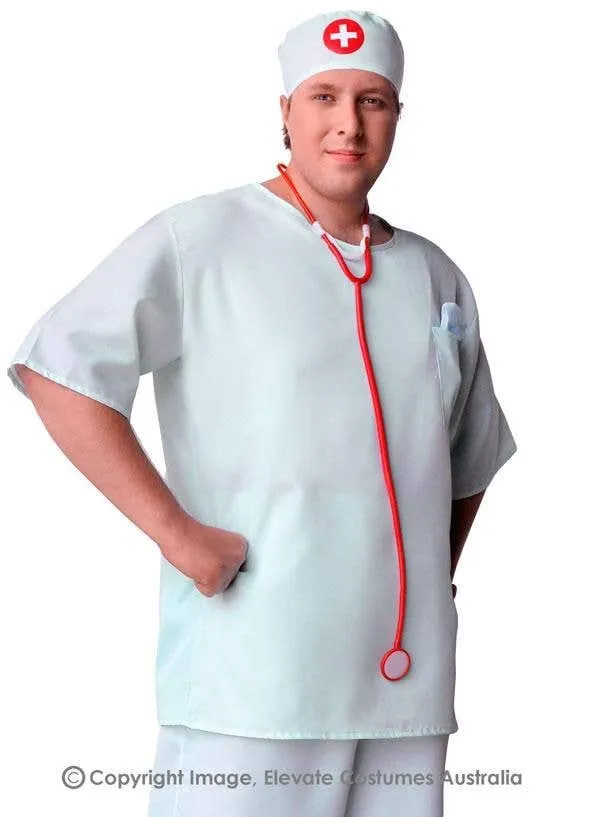 Surgeon Surgical Scrubs Plus Size Mens Doctor Costume