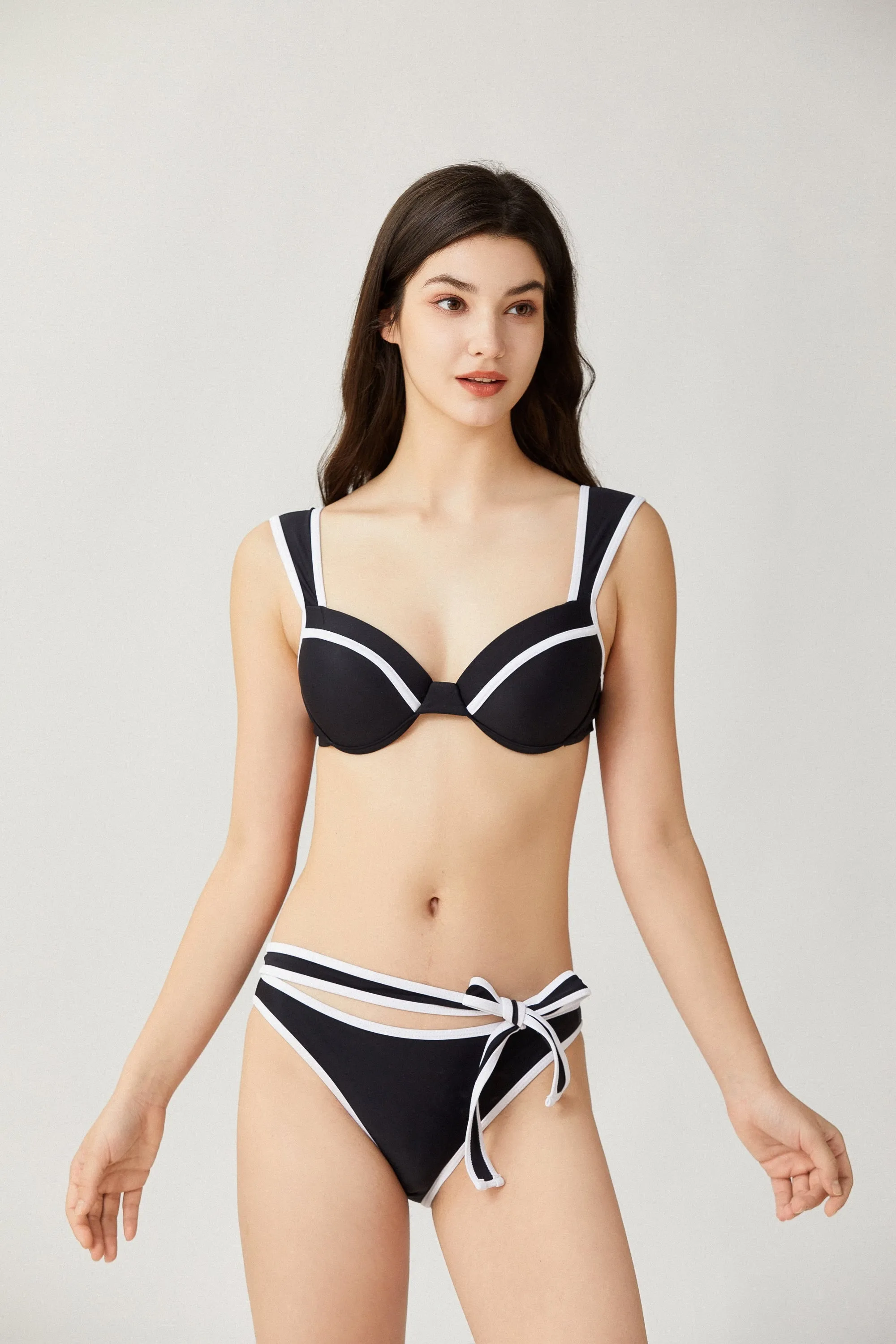 Sylphide | Mallory Black And White Two-Piece Bikini Set