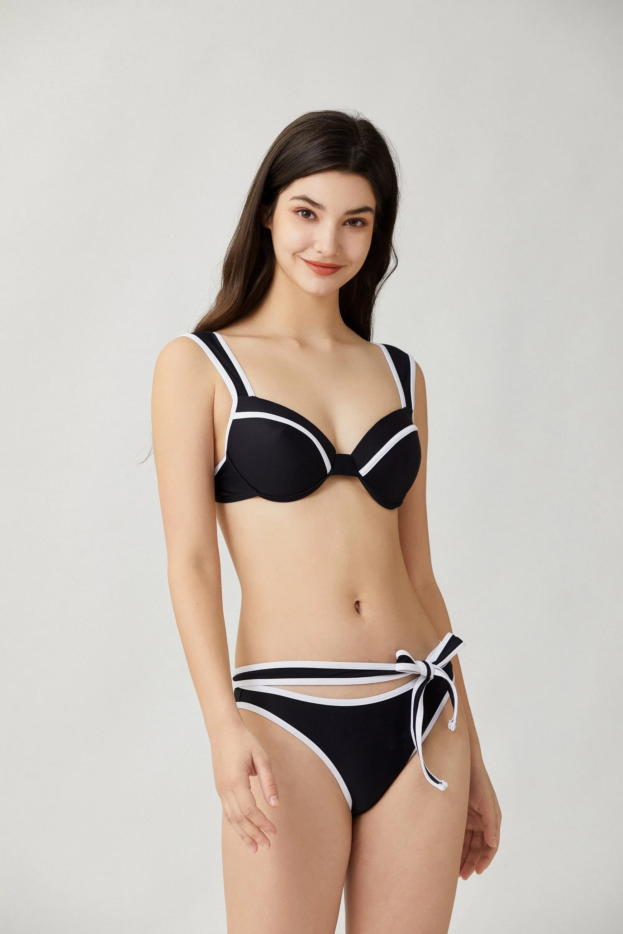 Sylphide | Mallory Black And White Two-Piece Bikini Set