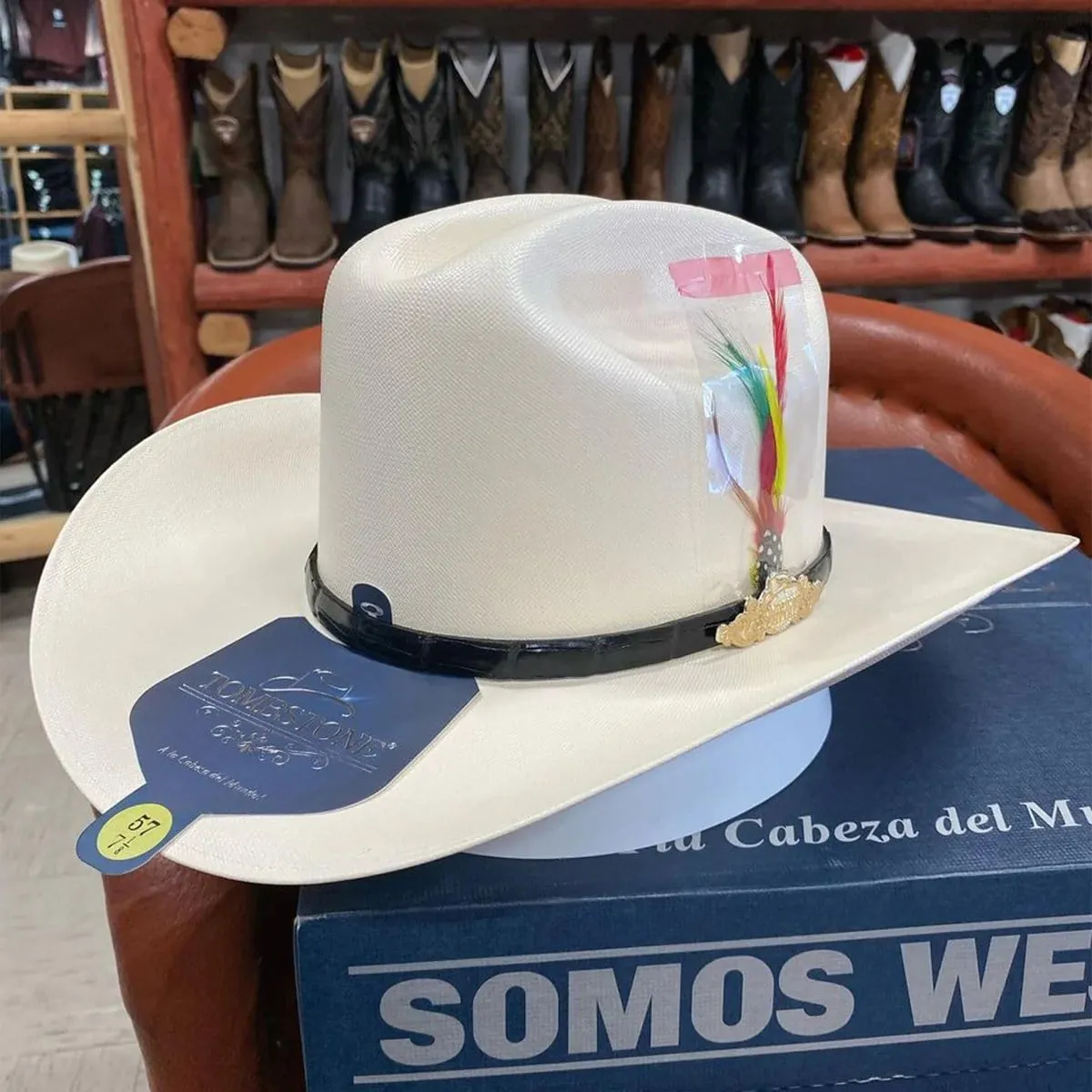 Tombstone 10,000X Sinaloa Shape Hat with Feathers