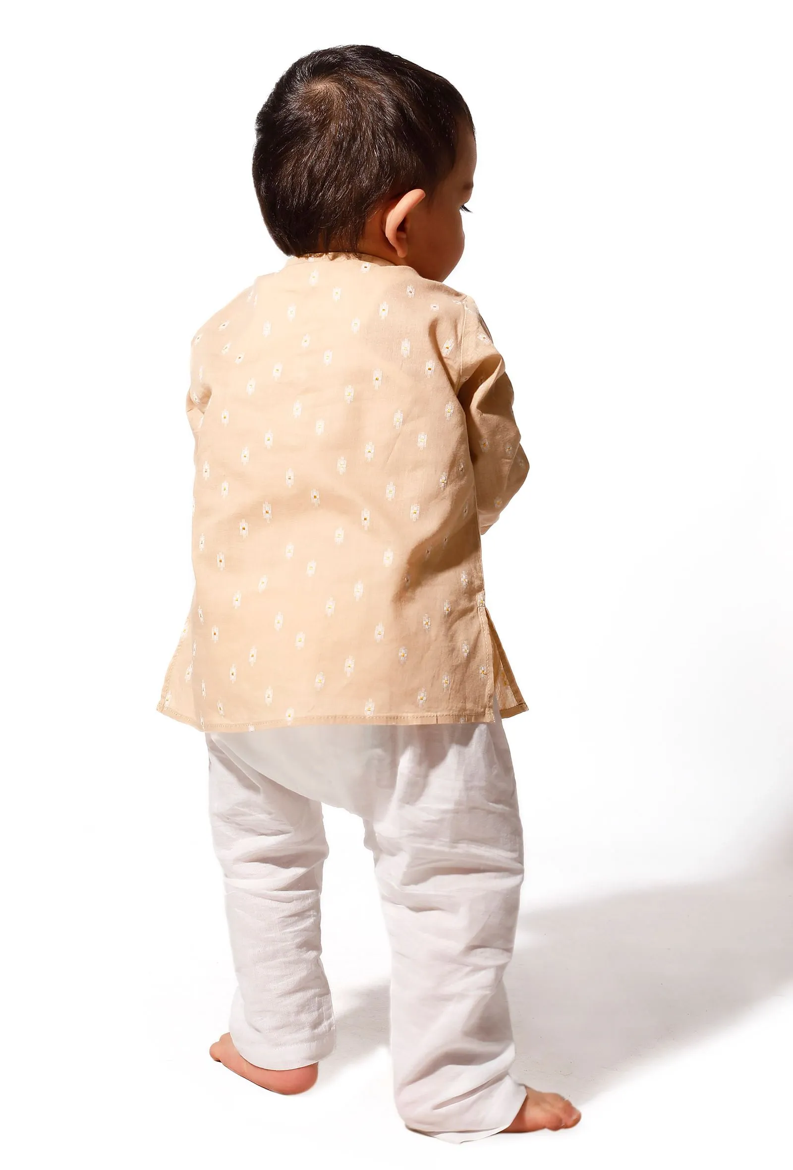 Tortilla Beige Cotton Kurta Pyjama Set