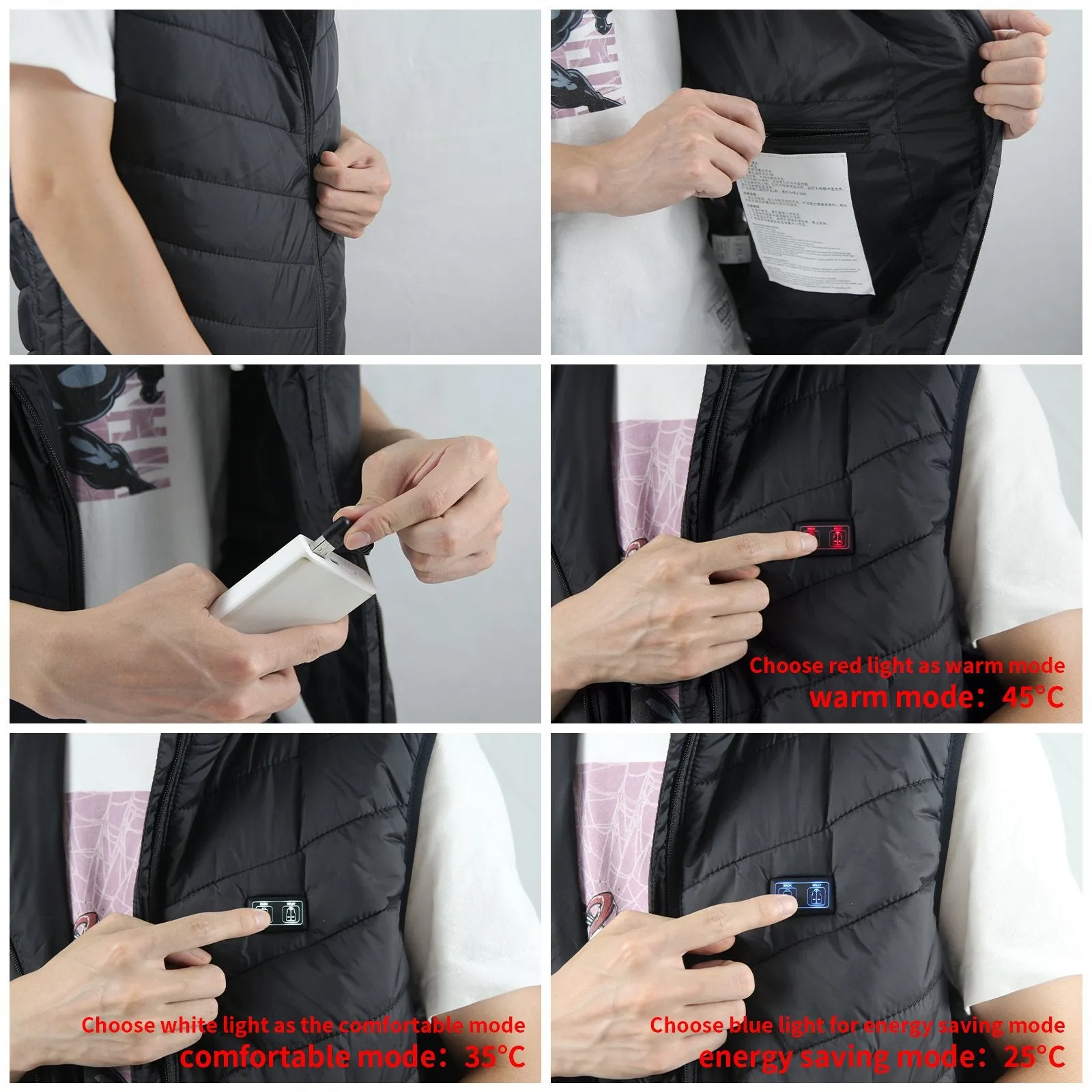 USB Heated Vest for Men